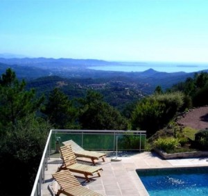 The bay of Cannes, the Alpesand the Esterel Mountains